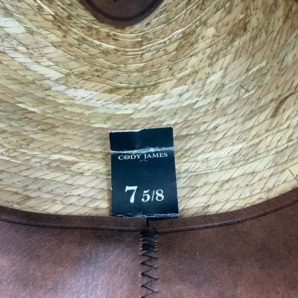 Cody James 20X Straw Cowboy Hat Brown Distressed Western Cattleman Size 7 5/8
